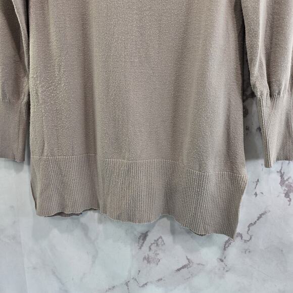 Soft Surroundings Sweater Womens Small Brown Turtleneck Taupe Mushroom Ribbed - Picture 7 of 11